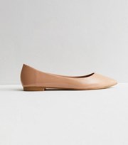 New Look Cream Patent Pointed Ballerina Pumps
